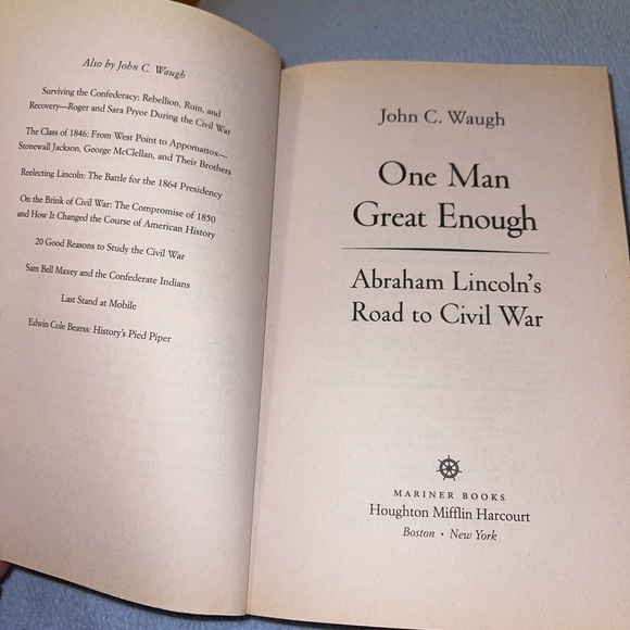 One Man Great Enough, Abraham Lincoln’s Road To Civil War paperback book, Waugh - Picture 6 of 7